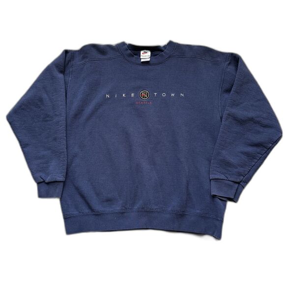 Nike Other - VINTAGE 90S NIKE TOWN SEATTLE EMBROIDERED LOGO NAVY SPELLOUT MADE IN USA MEDIUM